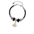 thumbnail image 2 of Delight Jewelry Goldtone Clear Crystal Anchor Granddaughter Celtic Knot Leather Bead Bracelet, 7"+2" Extender, 2 of 4
