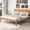 Oak, variant on Noble House Sylvia Twin Platform Bed Frame with Headboard, Wood Slat Support, Modern Pine Wood Frame, Oak