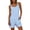 Blue, variant on Jumpsuits for Women Casual Striped Crew Neck Sleeveless Button Overalls with Pockets Summer Rompers