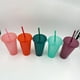 thumbnail image 4 of Botella de agua de plástico reutilizable, vaso con pajita, vaso con polvo brillante, moderno para rosa claro 500ml, 4 of 7