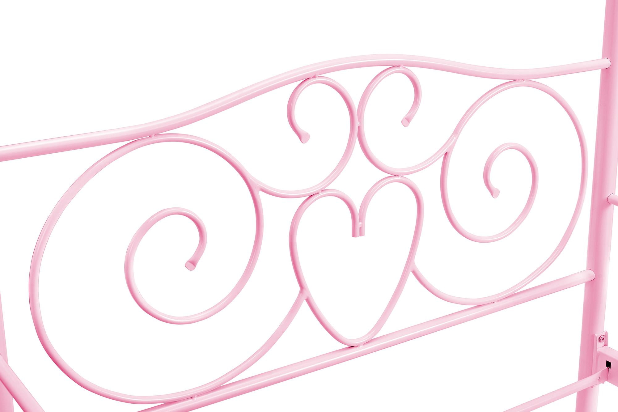 DHP Canopy Metal Bed, Twin, Pink