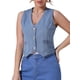 thumbnail image 1 of CHAQUETA DE JEAN SIN MANGAS PARA MUJER INSPIRADA CHIC, CON CUELLO EN V Y BOTONES, VESTIDO DE DENIM CORTO M AZUL CLARO, 1 of 6