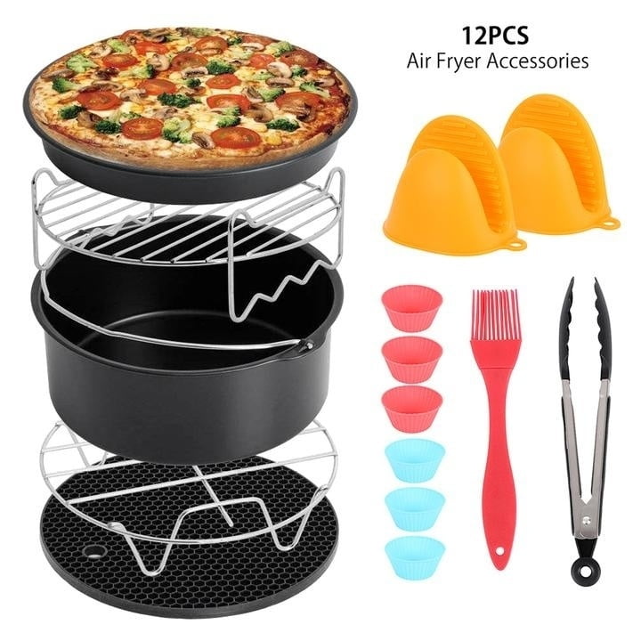 12PCS/Set 8" XL Air Frying Accessories Air Frying Pan 4.2QT 5.3QT 5