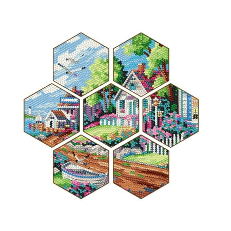 

Clearance Items！Diamonds Painting Coasterss Wooden Place Mat Crosss-border Datura Diamond Sticker Diamonds Painting DIY Hand Diamonds Painting