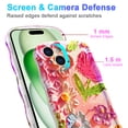 thumbnail image 2 of TECH CIRCLE Stylish Cute Floral Case for iPhone 16 (6.1") 2024 Cell Phone with Wave Edge, Compatible with MagSafe Accessory, Screen Camera Protection, Shockproof Protective Cover, Colorful Red, 2 of 7