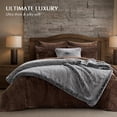 thumbnail image 4 of EVERGRACELuxury Soft Faux Chinchilla Fur Throw Blanket for Couch, Warm Thick Heavy Winter Throw Blanket 1220GSM for Bed, Fluffy Cozy Mink Blanket with Reversible Velvet, Onyx Mink, 60"x80", 4 of 8