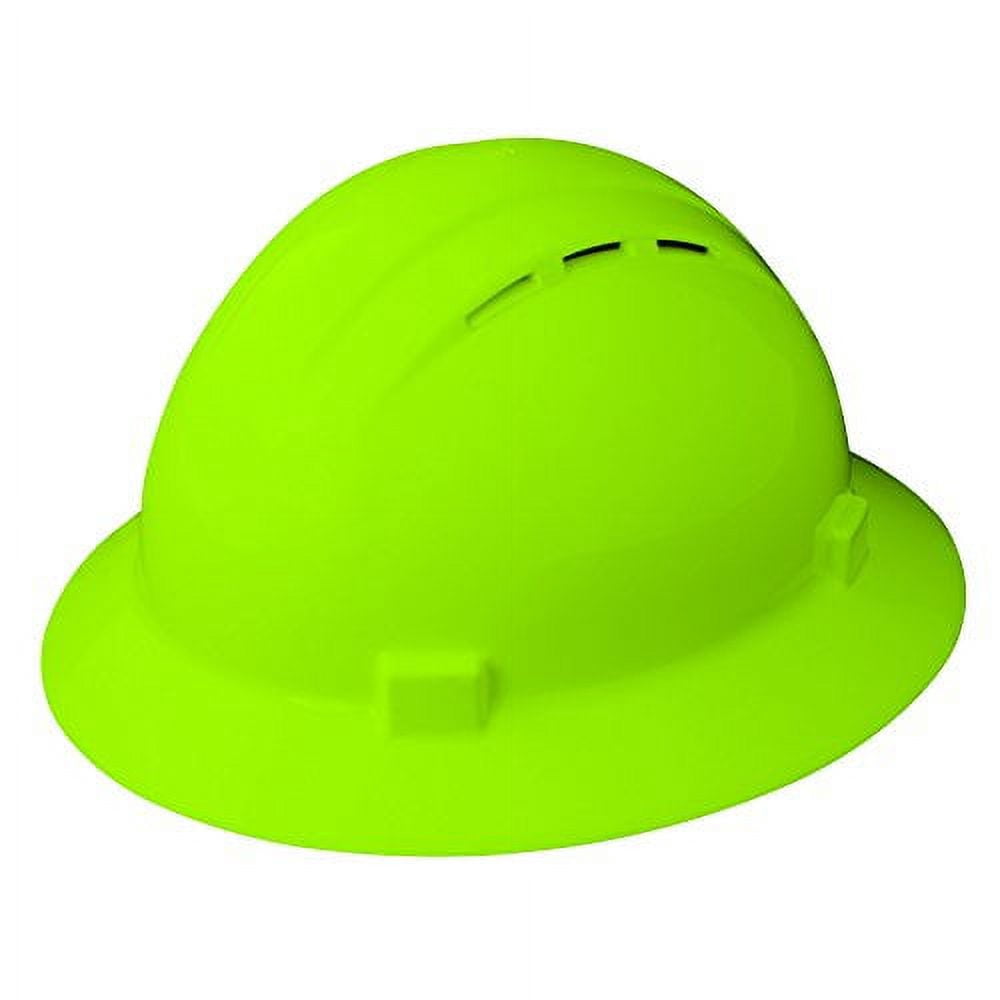 Erb Hi-Vis Lime Americana Full Brim Vent Hard Hat Ratchet Suspension