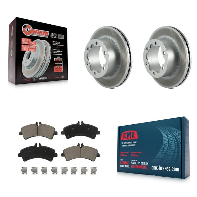 Transit Auto Rear Coated Disc Brake Rotors and Ceramic Pads Kit for Car Sprinter 3500 Mercedes-Benz Dodge Freightliner 3500XD KGC-102246