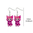 2024 New Fun Earrings Acrylic Cat Disco Moon Alien Spaceship Earrings