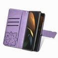 thumbnail image 5 of Dteck Galaxy Z Fold3 5G 7.6-inch Case,Magnetic Butterfly Pattern Leather Card Holder Wallet Case Kickstand Anti-Scratch Shookproof Protection Strap Cover for Samsung Galaxy Z Fold3 5G,Lightpurple, 5 of 9