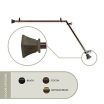 Aldo 13/16 inch Corner Window Curtain Rod 48-84" - Cocoa