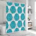thumbnail image 5 of Polyester Fabric Turquoise Dahlia Shower Curtain, Country Gray Abstract Floral Flowers Waterproof Bathtub Curtain Bathroom Decor Set with Hooks 60 x 72 Inches, 5 of 6