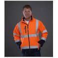 thumbnail image 2 of High Visibility Reflective Safety Jacket Workwear Waterproof Bomber Quilted Lining Jacket Lightweight for Women (Orange & Navy,S), 2 of 3