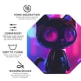 thumbnail image 3 of Yiaed Neon Toy Cat Reflections Print Leather Coasters for Drinks - Cup Coasters Coffee Table Kitchen Table Bar, Home & Office Gifts Handmade Drink Coasters-Octagon, 3 of 6