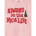 thumbnail image 2 of Wonder Nation Girls Holiday Long Sleeve Top and Wide Leg Pant Pajama Set, 2-Piece, Sizes 4-18 & Plus, 2 of 3