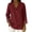 Red, variant on Ladies' Solid Color Loose Nine Sixth Sleeve Retro Comfortable Neck Long Sleeve Denim Like Shirt Long Sleeve Denim Like