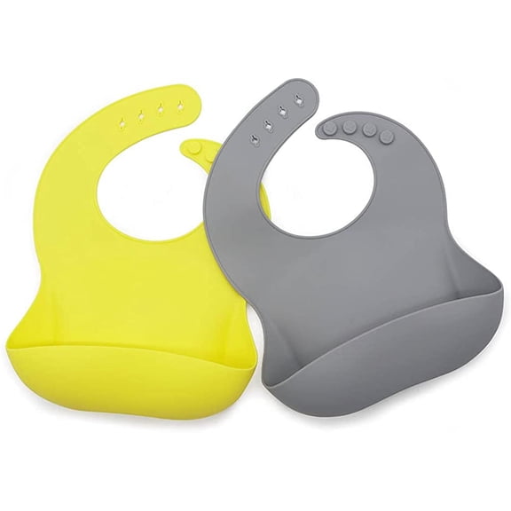 Silicone Baby bibs with Food Catcher \u2013 Girls, Boys, Infant and Toddlers Ages 6 to 36 Months \u2013 Set of 2