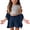Navy, variant on Iyufng Girls' Outfit Sets 2 Pieces, Solid Color Long Sleeve Button-Down Shirt and Shorts Set, Summer Casual Clothing Sets