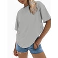 thumbnail image 7 of Womens Oversized T Shirts Loose Fit Crewneck Short Sleeve Tops Summer Casual Blouse Basic Tee, 7 of 7