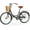 Black, variant on Marknig Cruiser Bike, 24 inch Beach & City Cruiser Bicycle for Adult Men and Women with Carbon Steel Frame and Rear Rack/Basket,White