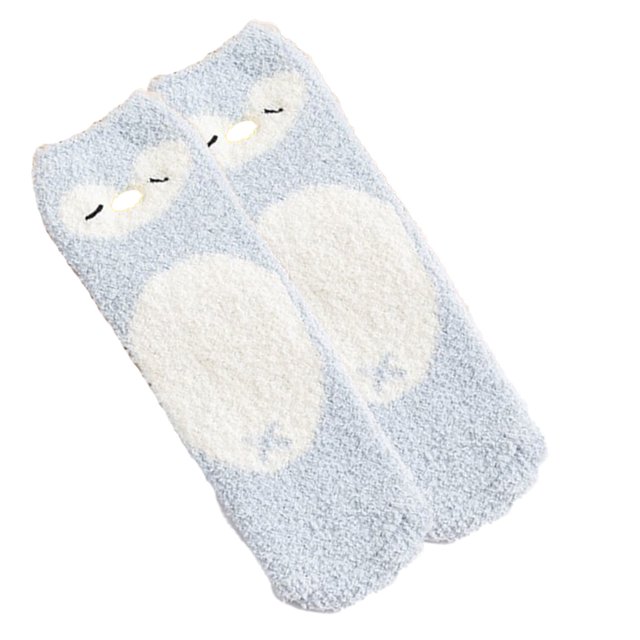 Jumpingount Calcetines de cama de invierno Tobillo Animal Print Calcetín de tubo medio para mujer Pingüino Type3 NO3