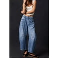 thumbnail image 2 of Women's Barrel Jeans Loose Mid Rise Vintage Wide Leg Cropped Denim Pants with Pockets, 2 of 6