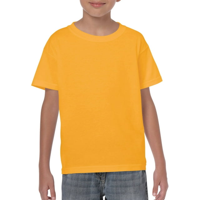 Gildan Youth Heavy Cotton T-Shirt, M, Gold