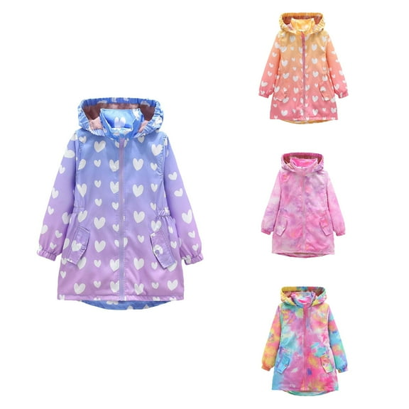 Ahuyic Toddler Kids Long Sleeved Coat, Fall And Winter Warm Coat For Kids, Fall And Winter Boys And Girls' Thickening With Pocket Hoodie Stand Collar Windproof Kids Fashion Printed Long Coat