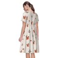 thumbnail image 2 of Bixox Robe d'Été à Manches Courtes pour Femmes Robe Ample Longueur Genou avec Poches-Écureuil Mignon, 2 of 7