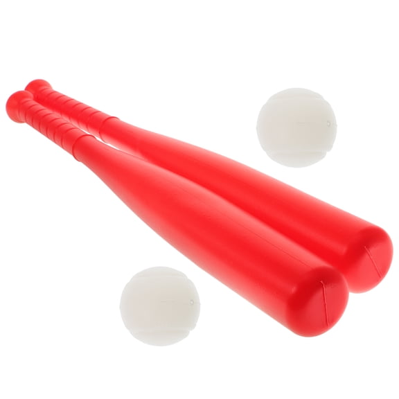 UPOUART Red Plastic Baseball Bat Toy Wear-Resistant Material for Kids Lightweight and Accurate for Outdoor Play and Parent-Child Games (2 Sets)