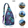 thumbnail image 3 of Palm Leaf and Exotic Flowers Tropical Floral Sling Bag, Zipper Pockets for Women & Men, 3 of 4