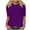 Purple, variant on ICHUANYI Women's Solid Color Shirts Half Sleeves Crewneck Tops Casual Pullover Loose Blouse