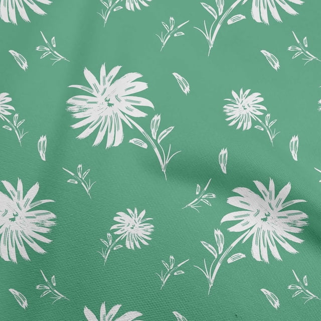 oneOone Silk Tabby Green Fabric Floral Sewing Craft Projects Fabric Prints By Yard 42 Inch Wide