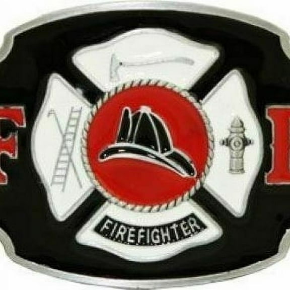 Fire Department Dept Flag Belt Buckle Fire Fighter FD - New with box/tags