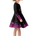 thumbnail image 2 of FKELYI Christmas Snowflake Long Sleeve Dresses Comfy Children Swing Party Dress Purple Xmas A Line Skater Casual Twirly Dress Aged 5-6 Years, 2 of 4
