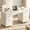 White, variant on DreamCurship White Desk with 7 Drawers, White and Gold Desk with Storage, 57" Executive Desk with File Drawers, White