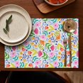 thumbnail image 4 of Pioneer Flower Floral Print Pattern Summer Placemats Table Placemats Set Of 6-Linen Kitchen Washable Placemats Table Mats 12x18 Inch Non-Slip Heat Resistant, 4 of 5