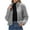 Gray, variant on Herrnalise Jackets For Women Casual Solid Long Sleeve Zipper Plush Warm Sweatshirt Tops Shackets For Women 2024 fall Gray,M