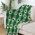 thumbnail image 5 of St. Patrick''s Day Throw Blanket, Spring Green Lucky Clover Theme Flannel Blankets, Ireland St. Patrick''s Day Fleece Blanket Cozy Soft Throw for Couch Bed Sofa Living Room 60X90IN, 5 of 6