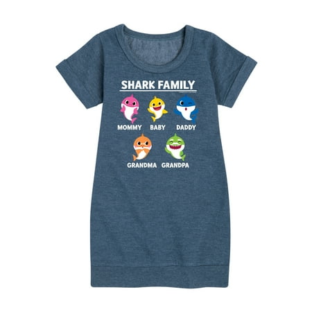 

Baby Shark - Types Of Sharks - Toddler And Youth Girls Fleece Dress