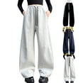 thumbnail image 5 of Ruyang Girls Fleece Sweatpants Teens Baggy Wide Leg Joggers Drawstring Winter Thermal Elastic High Waisted Pants, 5 of 5