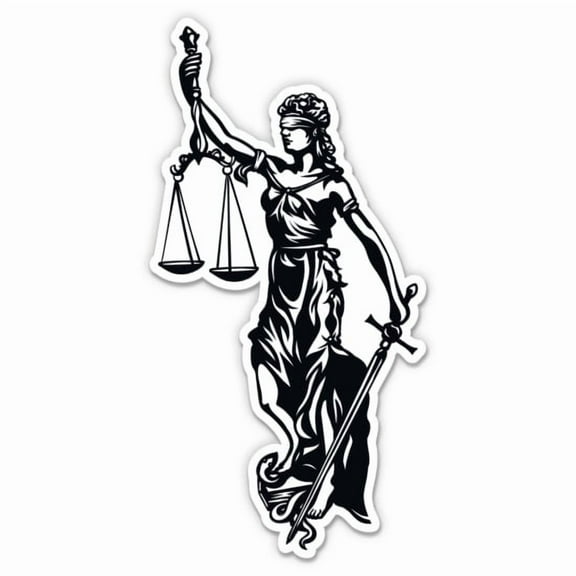 Lady Justice - 3" Vinyl Sticker - For Car Laptop Water Bottle Phone - Waterproof Decal