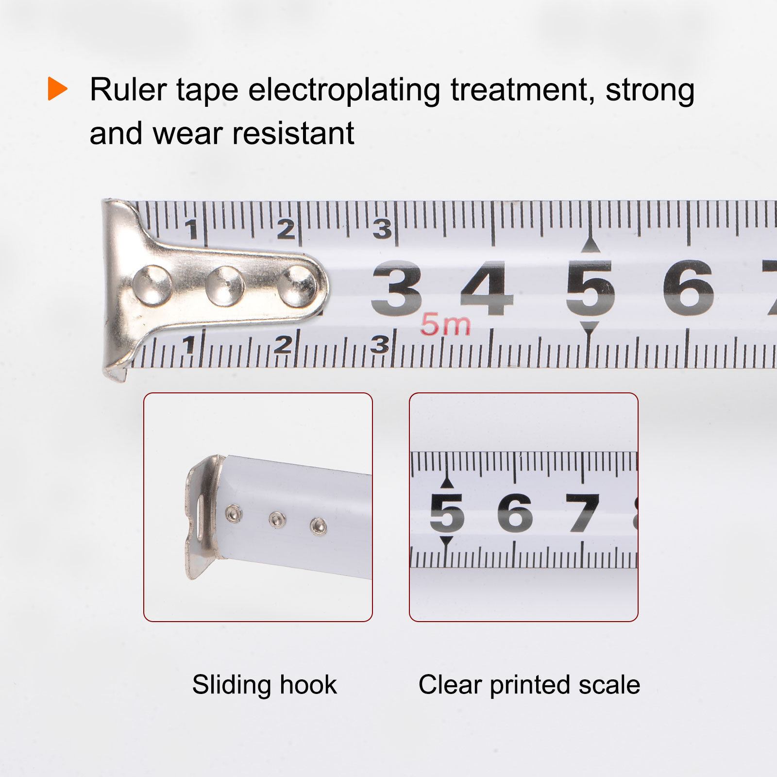 2 Packs Measuring Tape Measure 5M Retractable Ruler Stainless