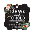 thumbnail image 1 of Darling Souvenir To Have and To Hold In Case You Get Cold Wedding Party Favor Hang Tags Custom Bonbonniere Gift Tags-Floral Black-100 Tags, 1 of 1