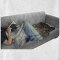 thumbnail image 6 of Dock Soft Flannel Fleece Blanket, Cloud Ocean Beach from Pier in the Middle of Nowhere Calm Harbour Landscape, Cozy Plush for Indoor and Outdoor Use, 50" x 60", Umber Navy Blue White, by Ambesonne, 6 of 6