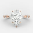 thumbnail image 2 of solitaire jewels 3CT Pear Moissanite Pave Diatance Diamond Solitaire Engagement Ring For Women, 18K Rose Gold, 2 of 6