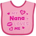 thumbnail image 3 of Inktastic Valentine's Day My Nana Loves Me Hearts and Lips Boys or Girls Baby Bib, 3 of 4