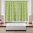 thumbnail image 2 of Ambesonne Nature Kitchen Curtains, Pea Leaves Pods PatternArt, 55"x30", Apple Green Lavender Pink, 2 of 3