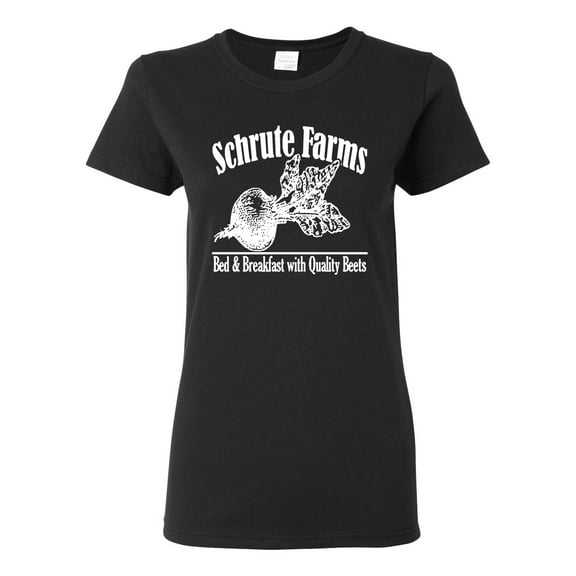 Wild Bobby, Farms Bed and Breakfast The Office, Pop Culture, Women Graphic Tees, Black, Small