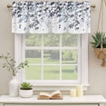 thumbnail image 2 of 2 Pack Navy Blue Leaves Valances for Windows Bedroom Living Room Window Treatments, Summer Botanical Rod Pocket Valance Drapes Short Kitchen Curtains Over Sink 42"x12", 2 of 8